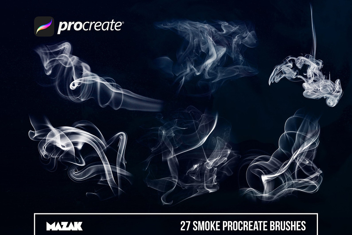 Procreate smoke brushes, a Brush Add-On by Endete & Mazak brushes (Photo 2 of 9)