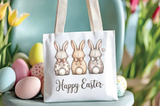 Happy Easter Easter Bunny Trio PNG, an Illustration by CraftArtStudio (Thumbnail 2 of 4)