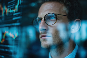 Man in Glasses Studying Stock Market, a Photo by Pixeness Studio