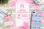 Tribal Watercolor Seamless Patterns, a Pattern Graphic by Lumitar (Thumbnail 1 of 5)