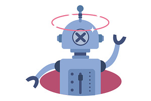 Robot error icon broken page vector, a Technology Illustration by vectorpointstudio
