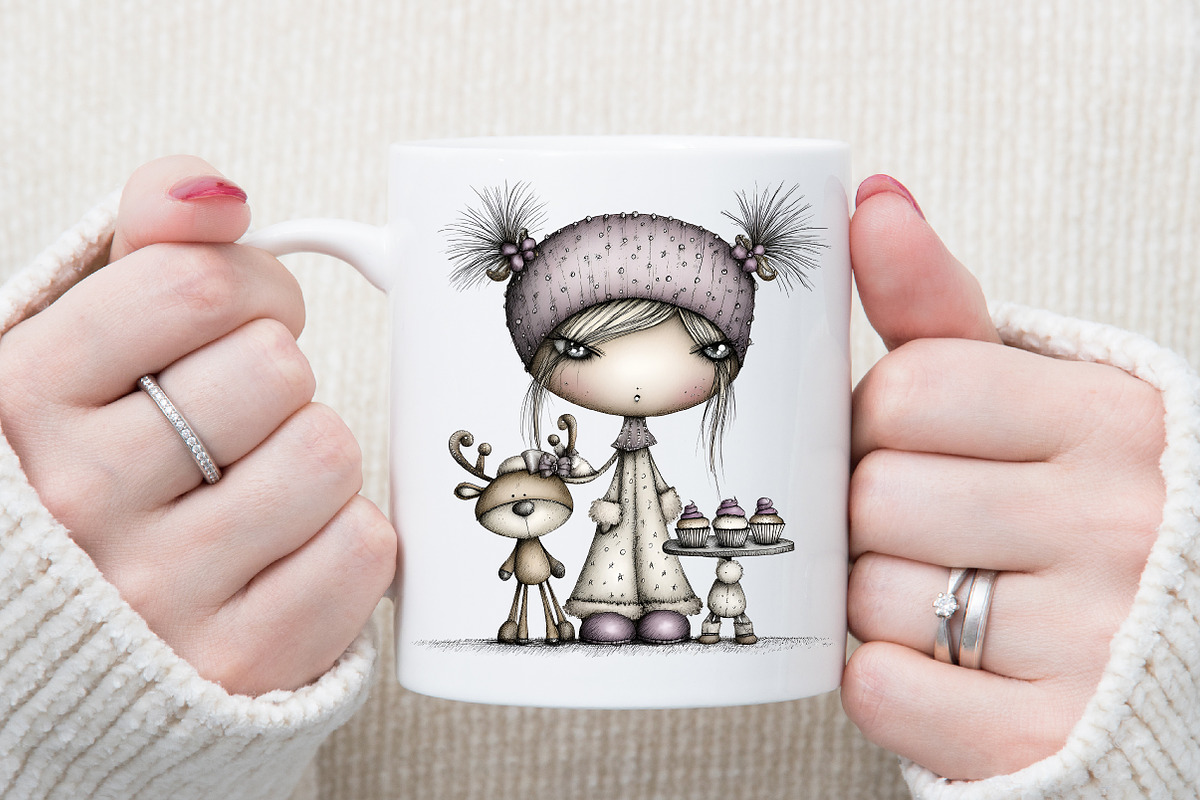 Sweet Cute Christmas Mrs Santa Claus, an Illustration by Sublimation Artist (Photo 5 of 6)