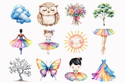 Watercolor Little Princess Clipart, a Seasonal Illustration by Design Market (Thumbnail 2 of 5)