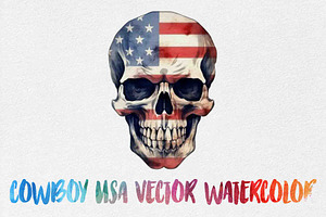 Cowboy USA Vector Watercolor