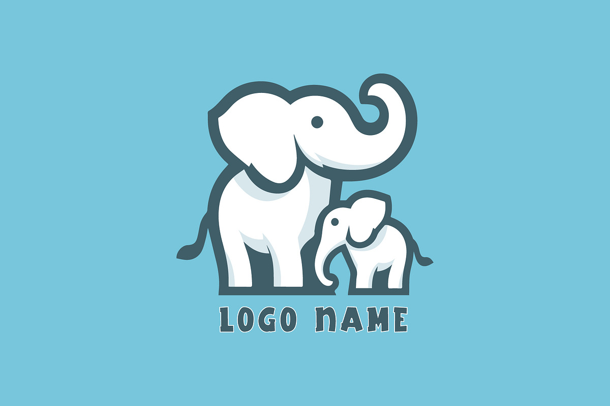 Adorable Baby Elephant Logo Vector, a Branding & Logo Template by MkStudio