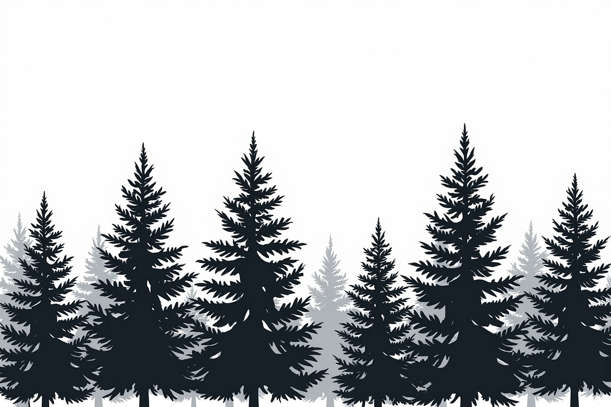 Majestic Pine Trees Silhouette, an Illustration by Amazin_art (Photo 2 of 9)