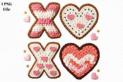 XOXO Valentine Day Heart Faux PNG, an Illustration by Canvas Craft (Thumbnail 1 of 7)