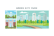 11 Green City Park In Springtime, an Illustration by jongcreative (Thumbnail 2 of 3)