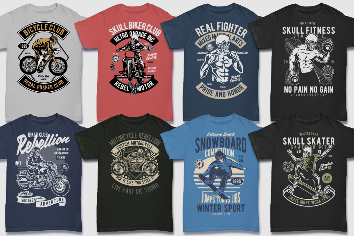 100 Retro Tshirt Designs Bundle #2, a Sport Illustration by roach_graphic (Photo 11 of 14)