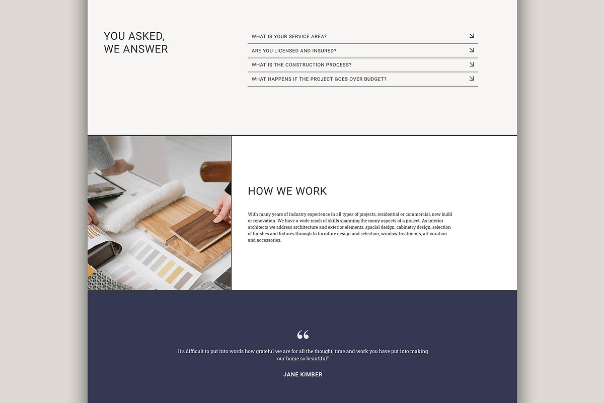 Elementor Template Services Page, a Landing Page Template by Eva Cogollos Studio (Photo 3 of 6)