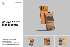 iPhone 17 Pro Max Mockup - 10 Scenes