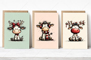 Whimsical Christmas Cute Cows PNG, a Seasonal Illustration by Canvas Craft (Thumbnail 4 of 10)