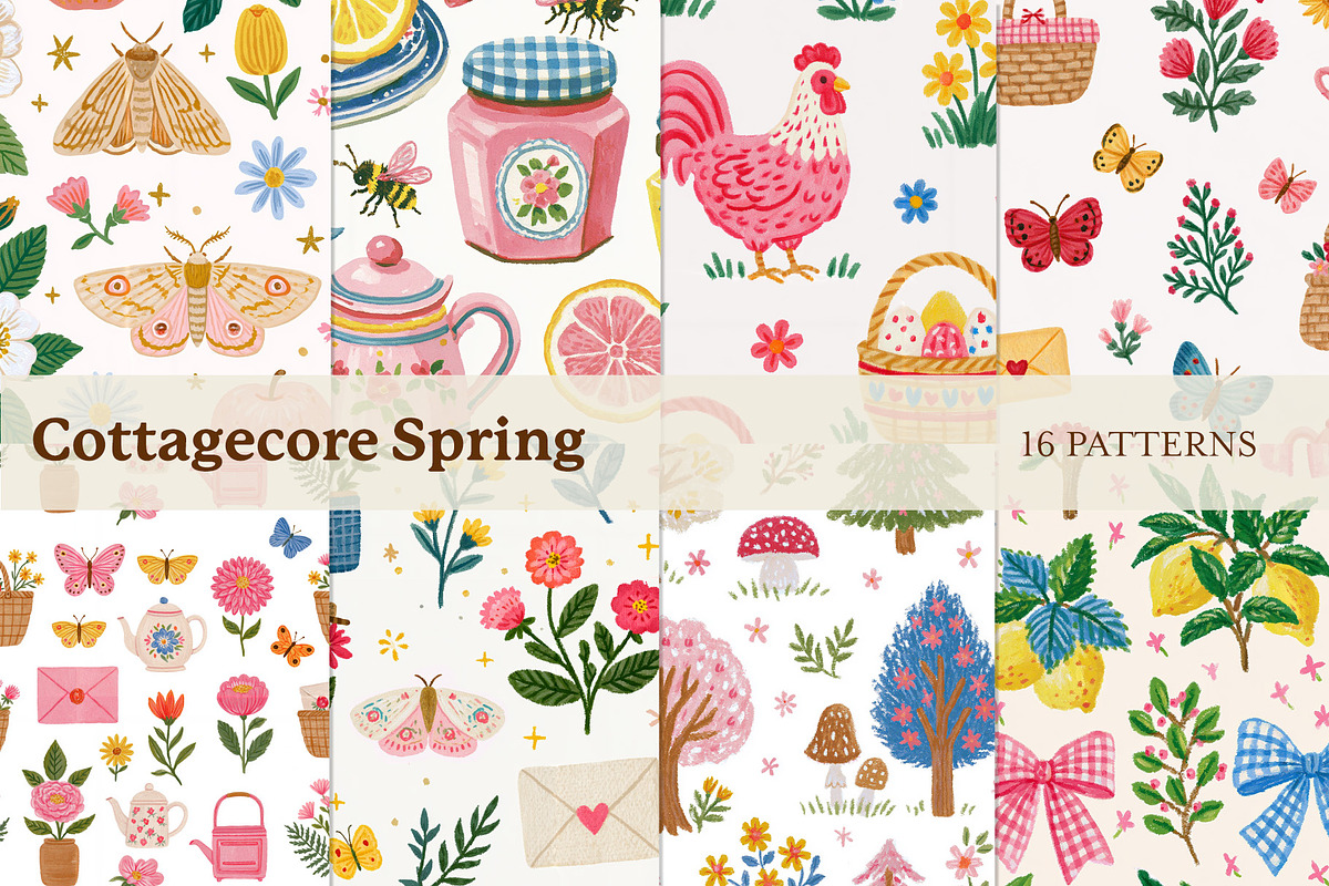Cottagecore Spring Patterns, a Pattern Graphic by LuOtero (Photo 3 of 7)