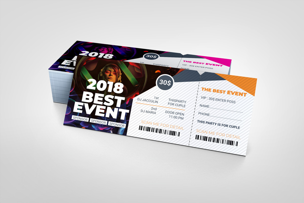 Premium Event Ticket Template, a Card Template by BrandlyTemplate (Photo 2 of 3)