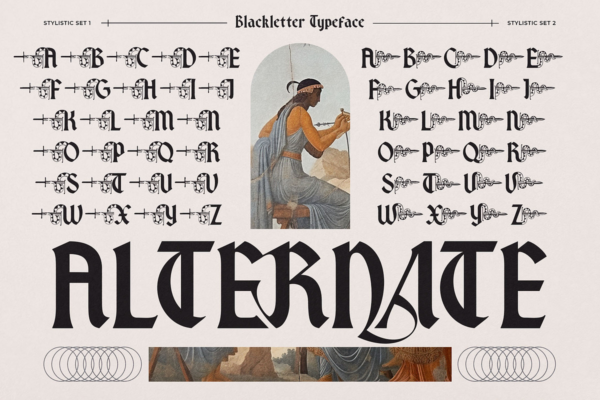 Dreamhour Typeface, a Blackletter Font by alit design (Photo 18 of 20)