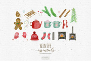 watercolor winter clipart, a Seasonal Illustration by Autumn Breeze (Thumbnail 3 of 3)