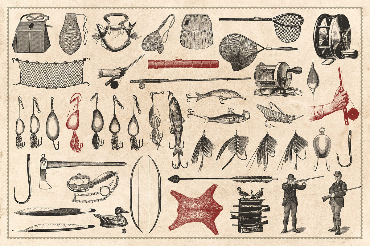 150 Vintage Hunting/Fishing Vectors, an Animal Illustration by Brigantine Designs (Photo 5 of 8)