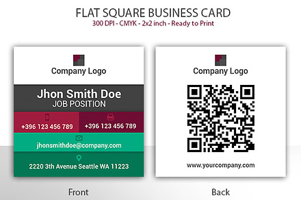 Flat Square Business Card