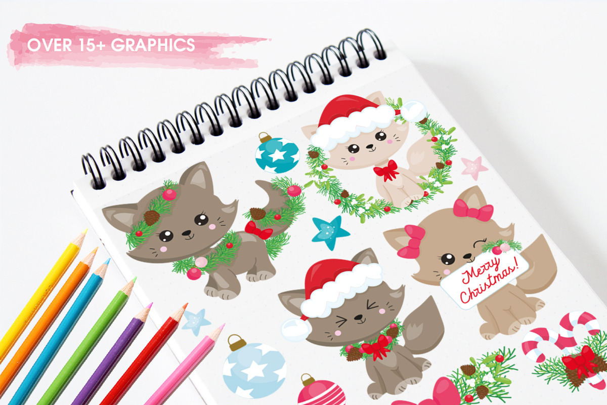 Christmas Cat, a Decorative Illustration by PrettyBundles (Photo 3 of 5)