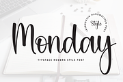 Monday | Script Font, a Handwritten Font by Scratchones (Thumbnail 1 of 8)