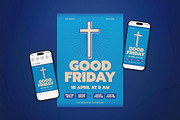 Blue Vintage Good Friday Flyer Set, a Flyer Template by The Good Store (Thumbnail 1 of 2)