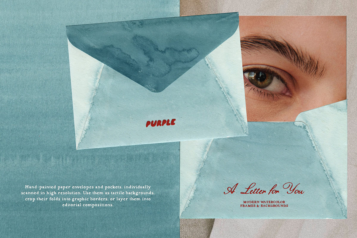 A Letter for You: Watercolor Collage, an Object Graphic by Purple (Photo 10 of 16)