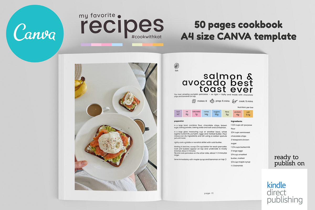 Canva Food A4 Cookbook Template, a Magazine Template by DeLaGranSiete (Photo 7 of 9)