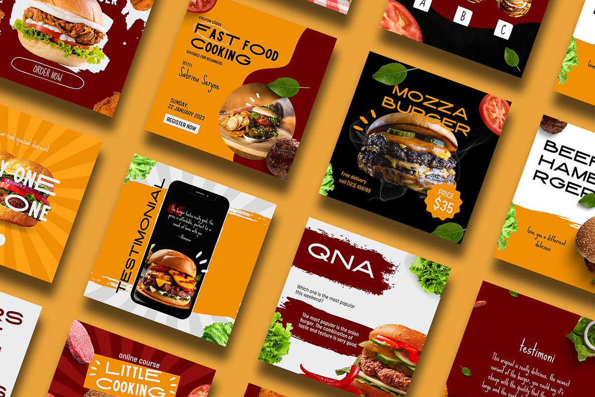 Burger / Food Instagram | CANVA, a Social Media Template by Azruca (Photo 3 of 17)