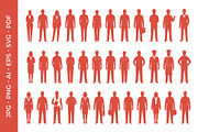 People Silhouettes Vector Collection, a Person Illustration by nandinigraphics (Thumbnail 3 of 5)