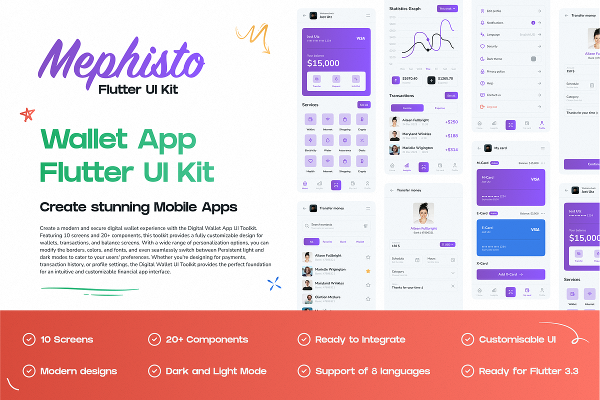 Mephisto - DIGITAL WALLET APP UI KIT, an App Template by A7ALABS