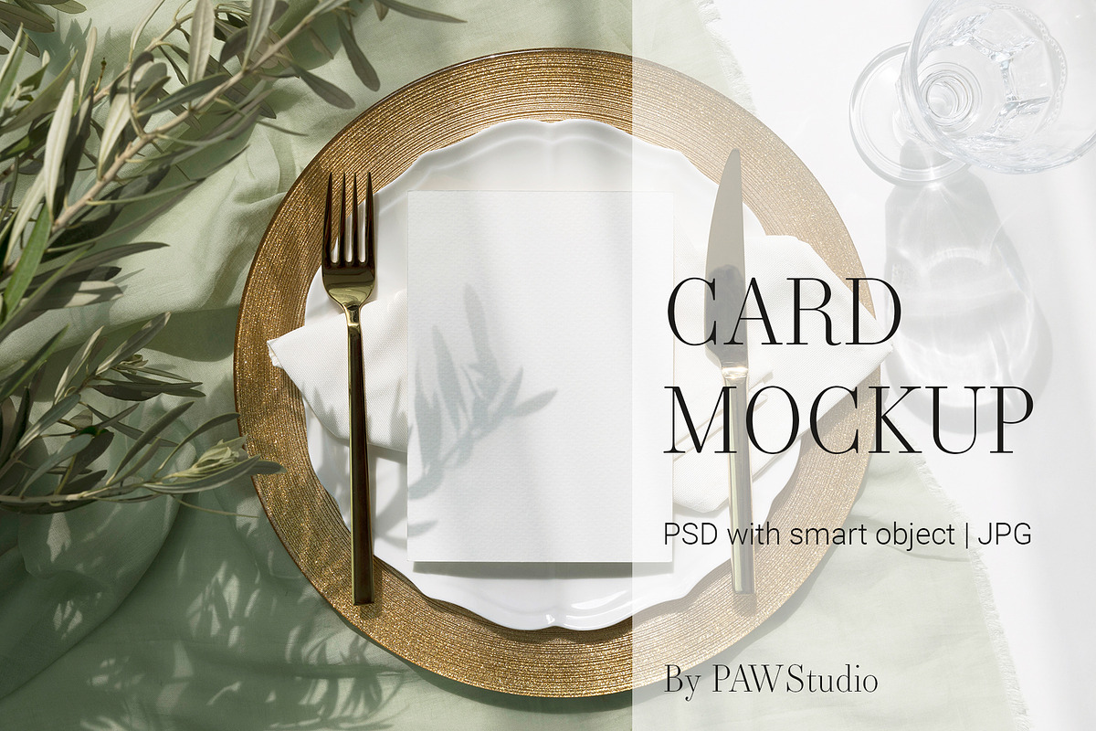 Card Mockup 5x7 Menu, a Merchandise Mockup by PawMockups (Photo 1 of 9)