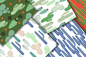 Cacti Seamless Patterns