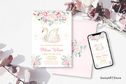 Princess Swan Baby Shower Invite, an Invitation Template by SvetaArtStore (Thumbnail 1 of 9)
