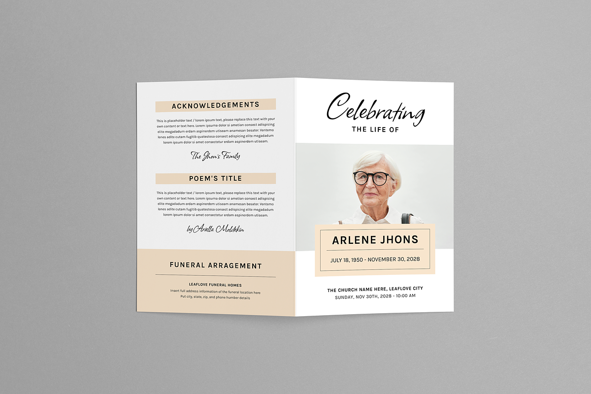 Funeral Program, an Invitation Template by Leaflove (Photo 3 of 5)