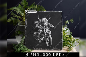 Highland Cow Motorcycle Wild Bull