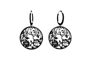 Round Filigree Earrings SVG Set, a Graphic by Creativeshirt (Thumbnail 6 of 13)