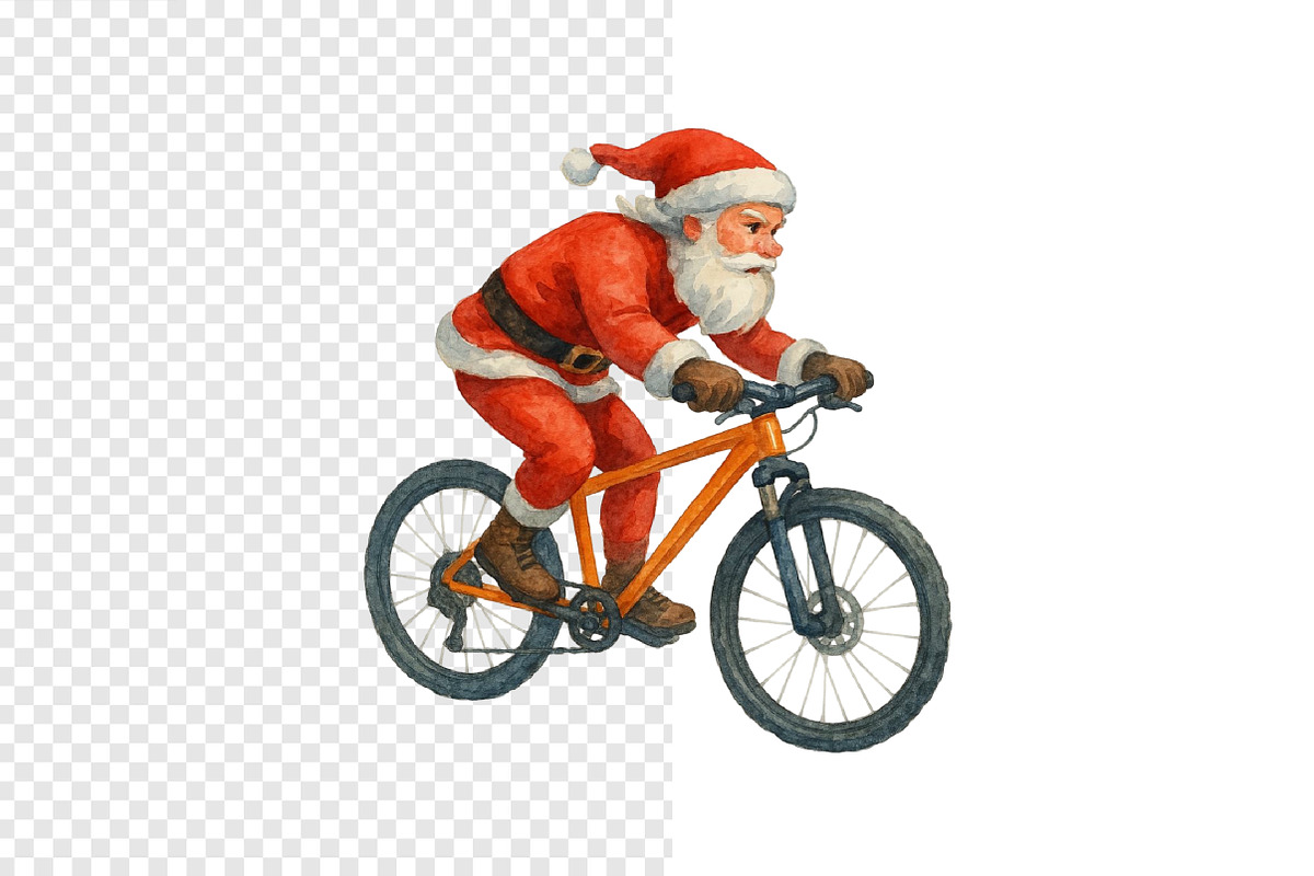 Watercolor Santa Playing Sport, a Sport Illustration by Daily.Designs (Photo 3 of 5)