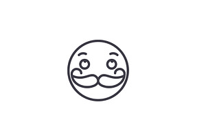 Moustache Emoji Concept Line