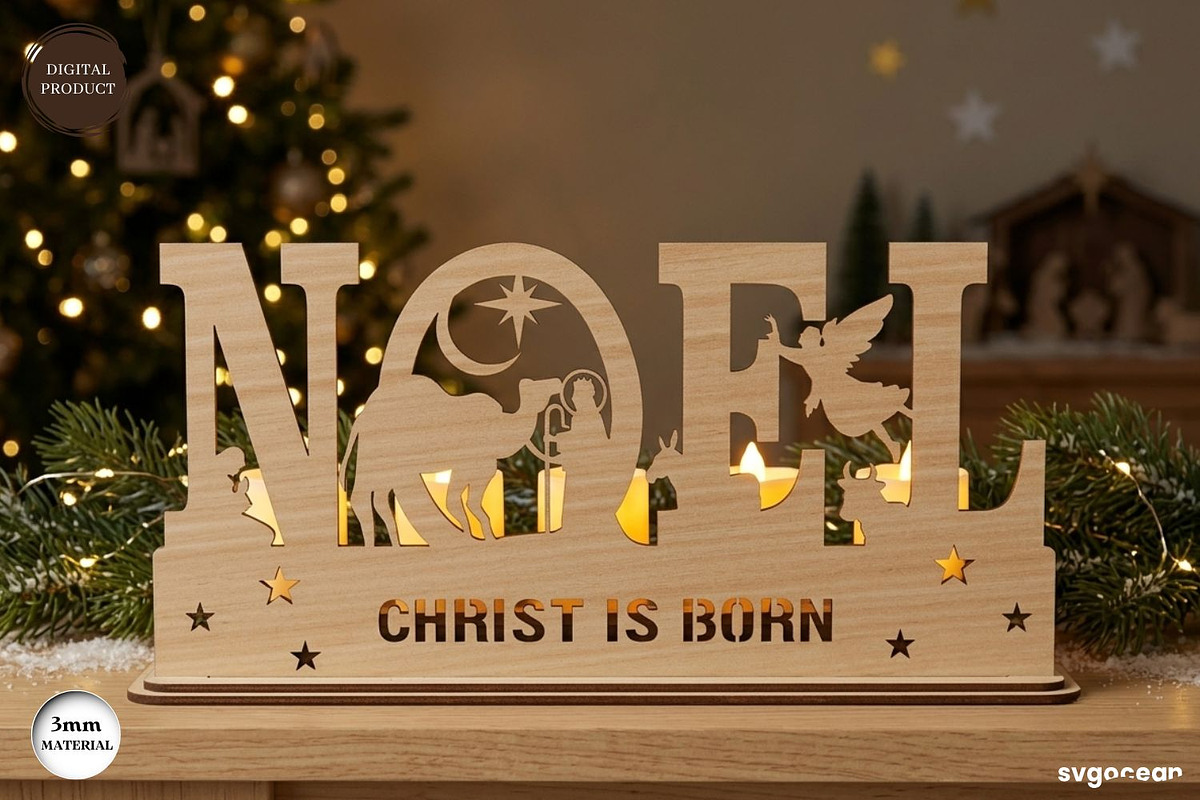 Nativity Candle Holder SVG Bundle, a Decorative Illustration by svgocean (Photo 5 of 14)