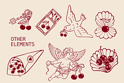 Whimsical Coquette Cherry Vibe Set, a Decorative Illustration by Veronika Gotovceva (Thumbnail 5 of 6)