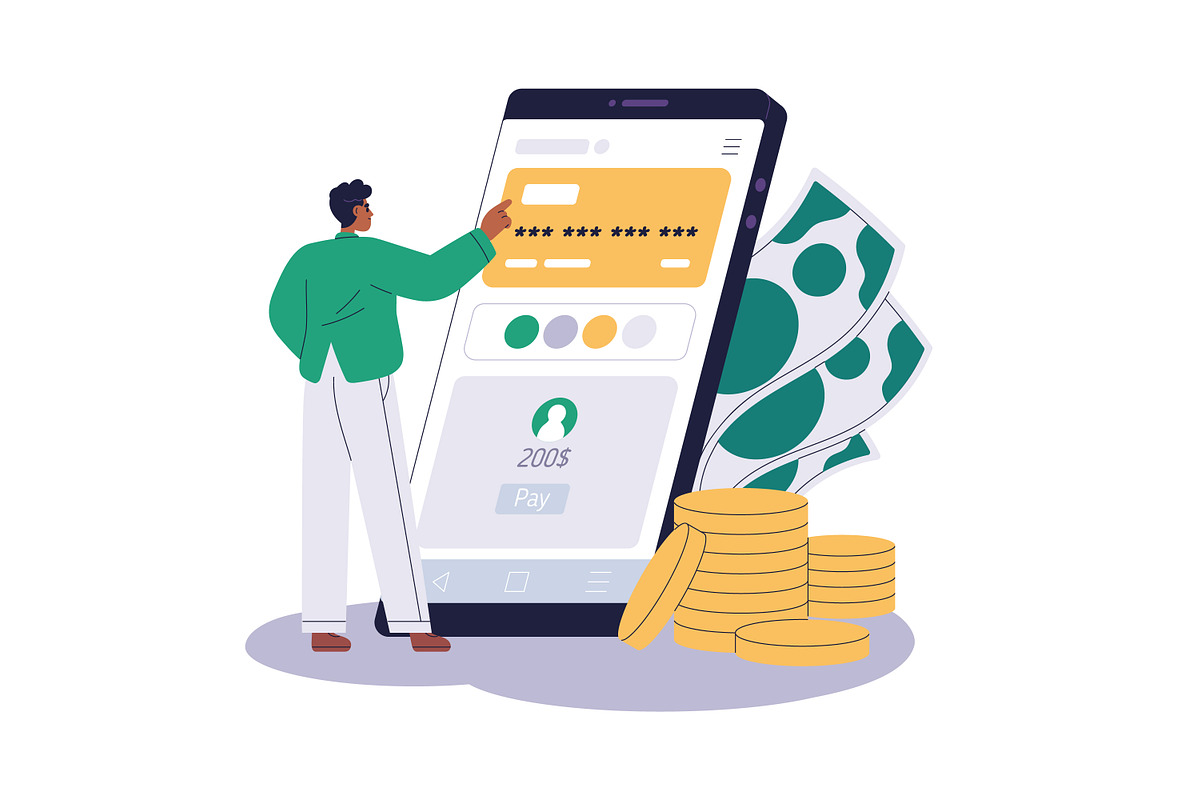 Clients use finance services in bank, a Finance Illustration by Good Studio (Photo 7 of 12)