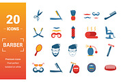 Barber Flat Icon Set, an Object Graphic by Aimagenarium@gmail.com (Thumbnail 1 of 3)