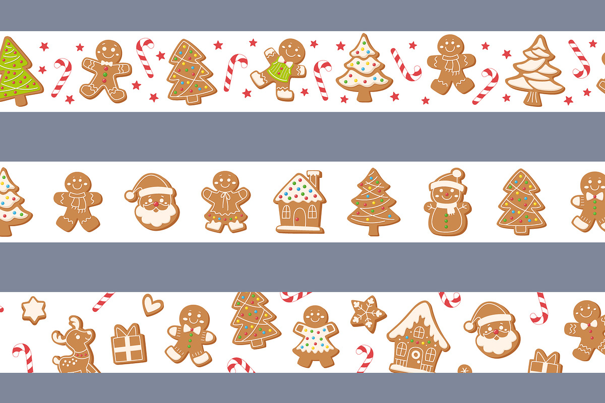 Christmas seamless borders, a Pattern Graphic by Barsuk's Shop (Photo 2 of 2)