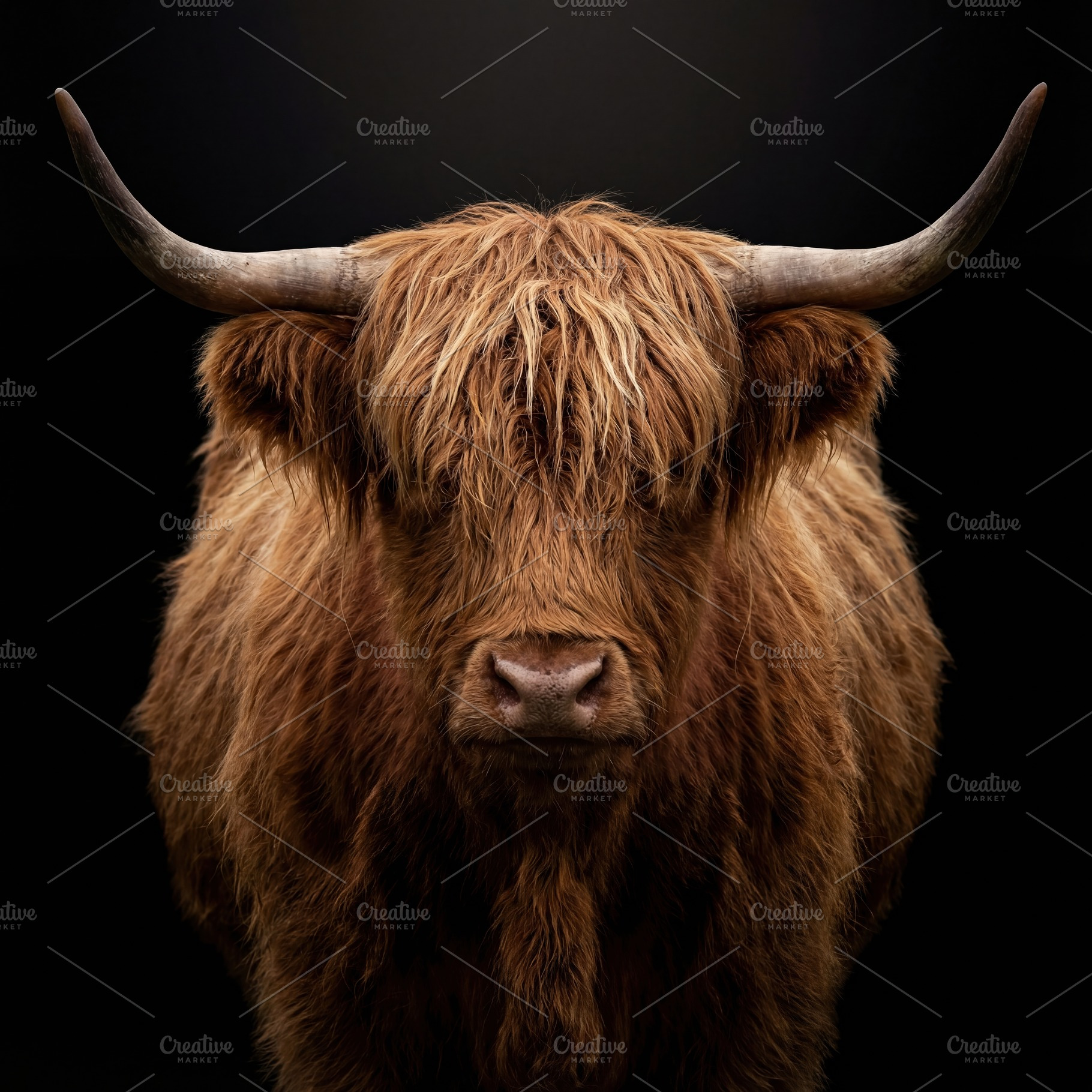Highland Cow Majestic Portrait, an Animal Photo by Virgo Studio