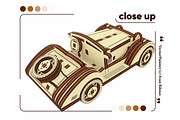 Small Sport Car - Laser Cut File, an Object Graphic by VectorPainter (Thumbnail 14 of 18)