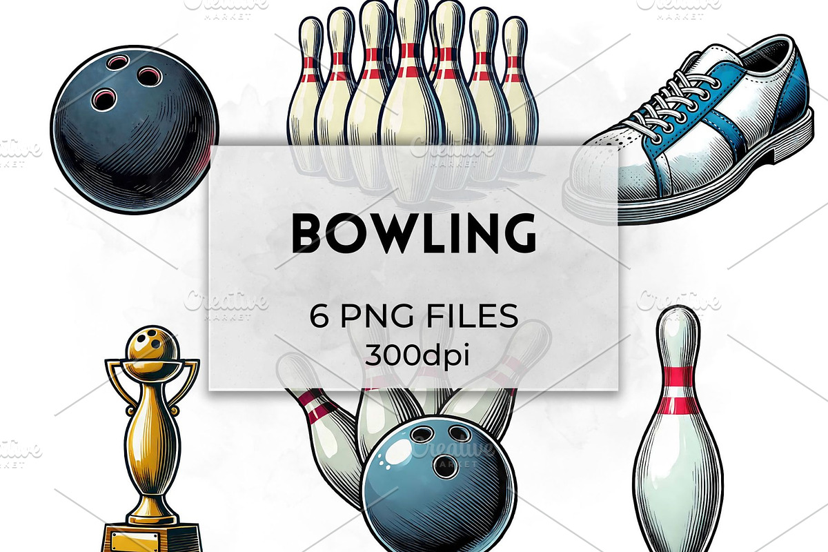 Bowling Clipart Collection, a Sport Illustration by QM_ART (Photo 1 of 7)