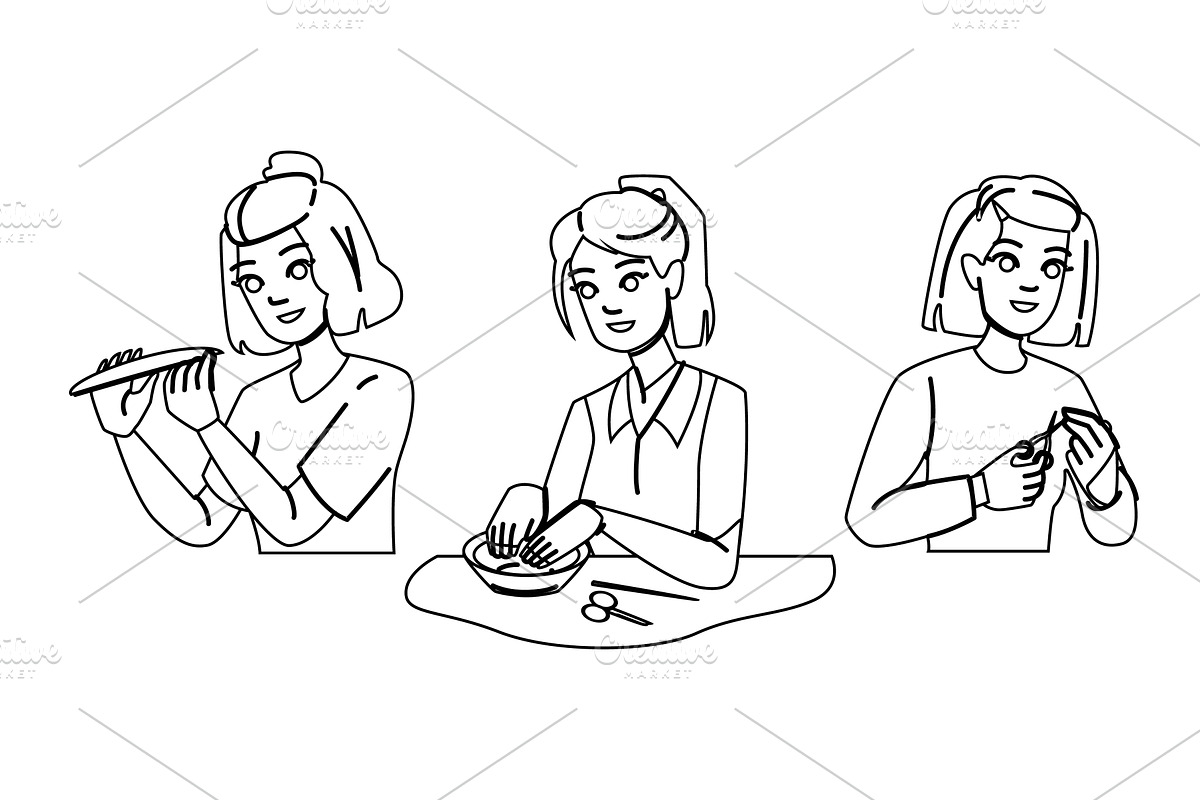 beauty nail care woman vector, an Object Illustration by pikepicture