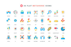 Metaverse virtual network icons, a Technology Illustration by Lemberg Vector