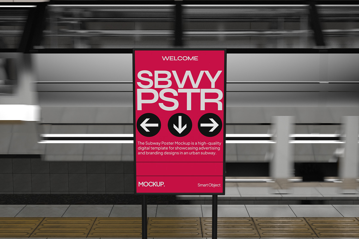 Subway Poster Mockup, an Advertising Mockup by Permadi Creative (Photo 5 of 5)