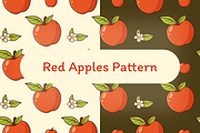 Red Apples Vector Pattern, a Pattern Graphic by Laimmilka (Thumbnail 1 of 3)
